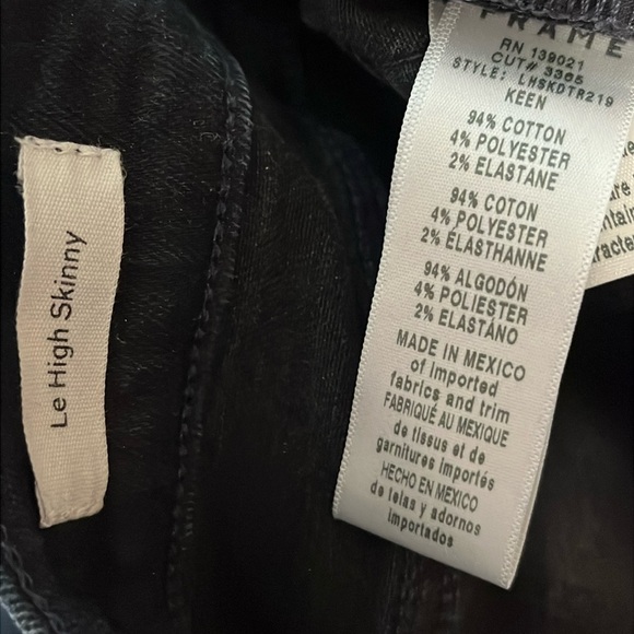 Frame Le High Skinny Jeans Womens Size 27 Black Preppy High Rise - Picture 3 of 10